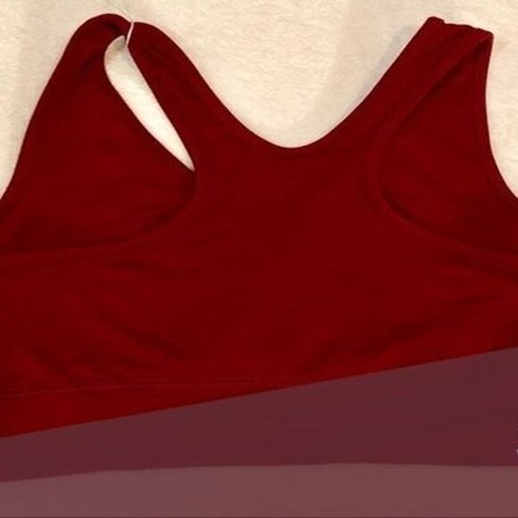 Womens Plus Seamless Ribbed Racerback Tank Top Sports Bra Burgundy 1X/2X & 2X/3X - Picture 2 of 3
